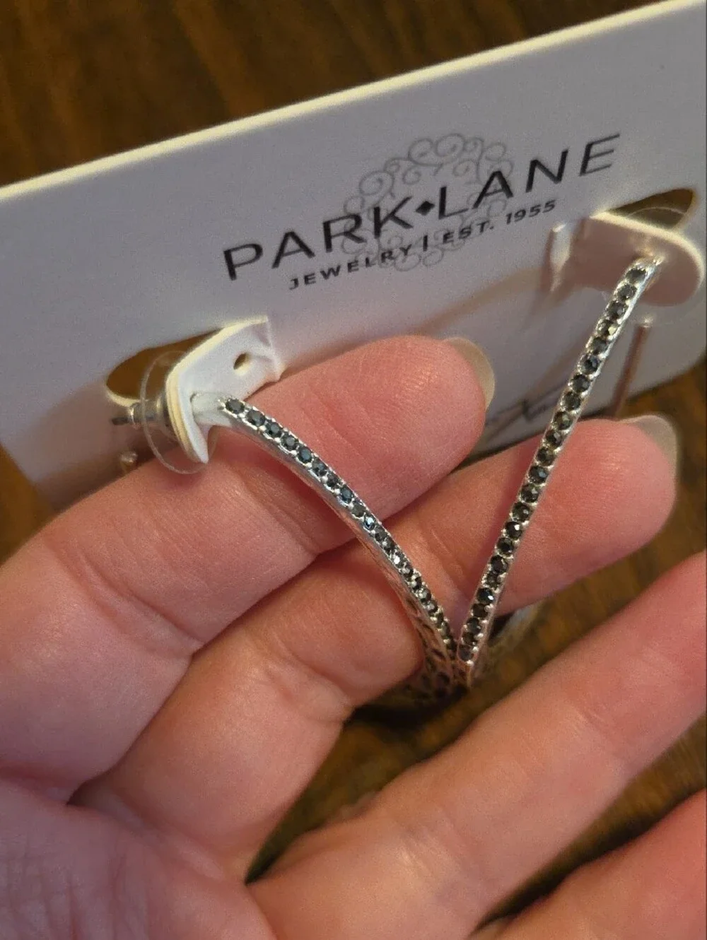 Park Lane Textured Silver Open Hoop Earrings - Goddess
